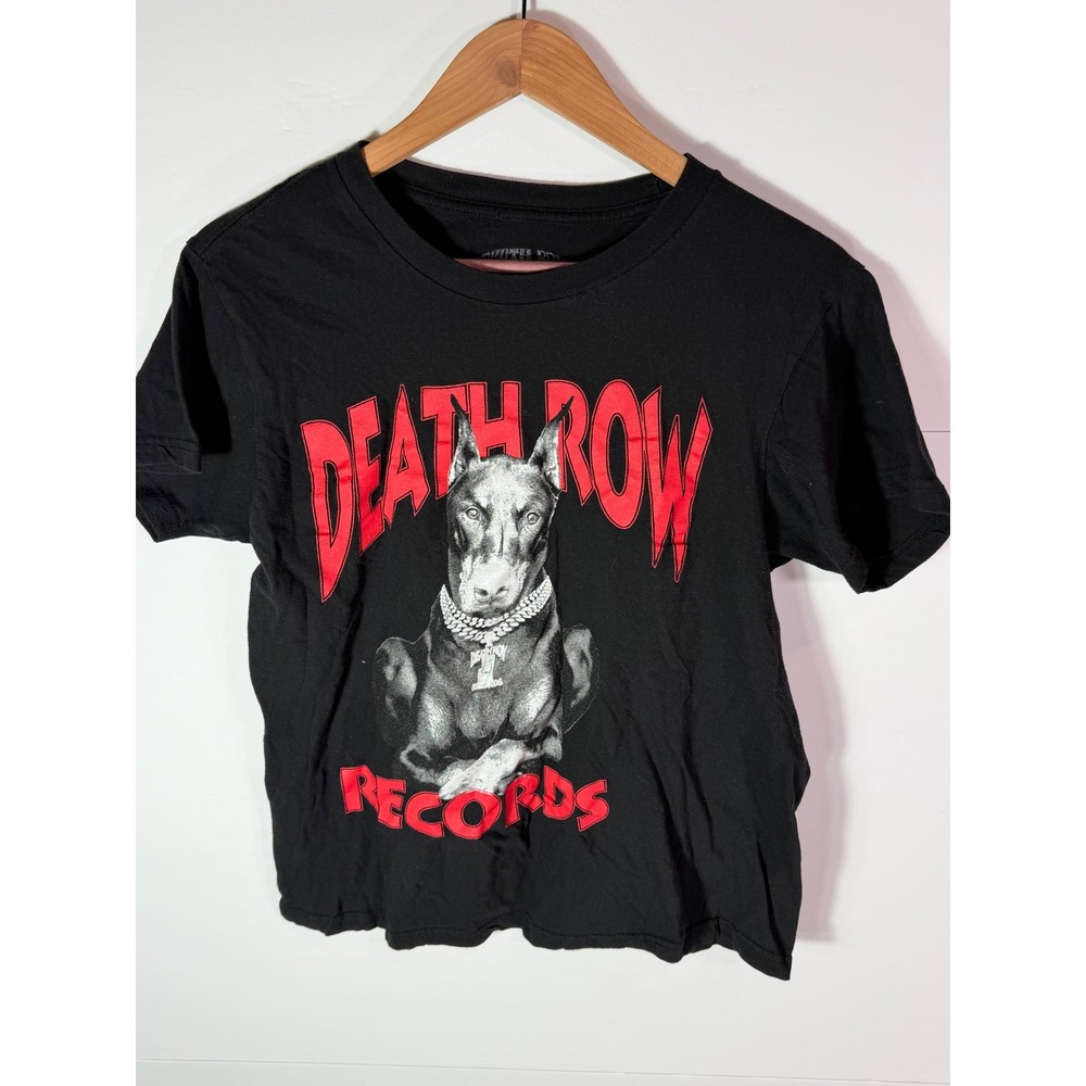 Death Row Records Doberman Graphic T-Shirt Black Red Mens Medium Hip Hop Tee